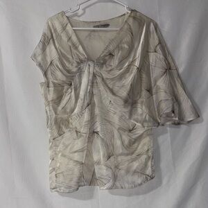 Ports 1961 Cream and Gray Blouse